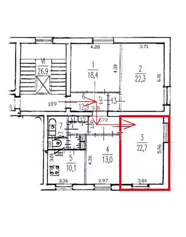 Комната Санкт-Петербург ул. Ленсовета, 20 (22.7 м) - Фото 1