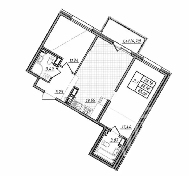 2-комнатная квартира: Санкт-Петербург, Белоостровская улица, 10к2 ... - Фото 0