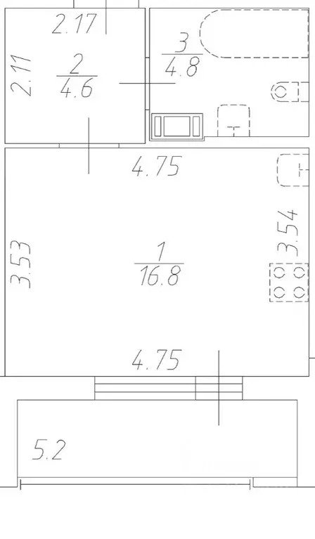 Студия Санкт-Петербург ул. Среднерогатская, 11к2 (28.0 м) - Фото 0