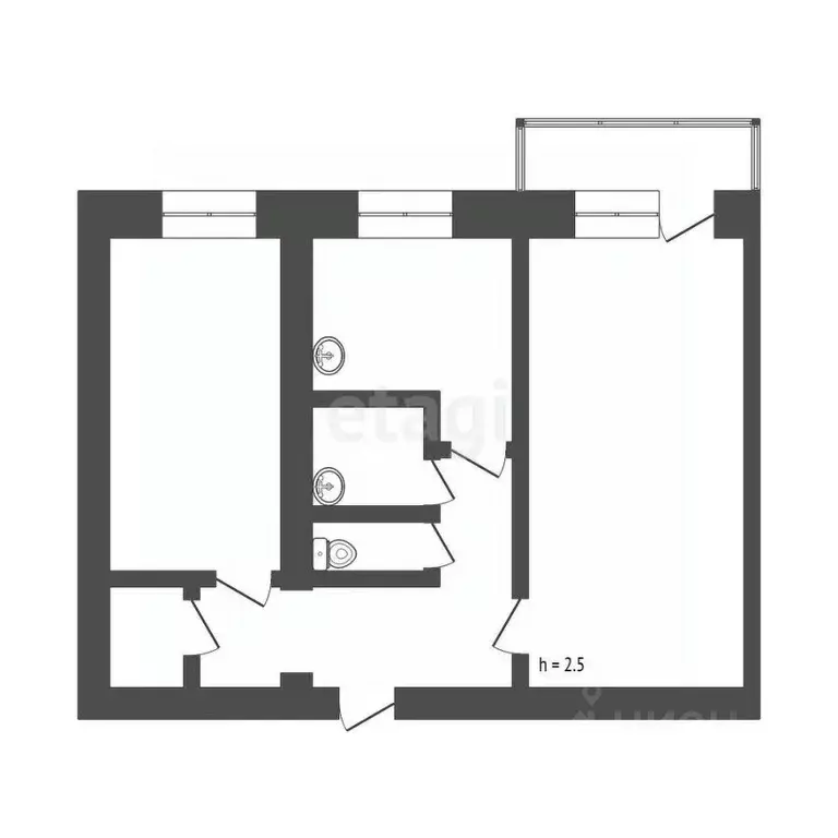 2-к кв. Бурятия, Улан-Удэ ул. Комарова, 8 (43.0 м) - Фото 1