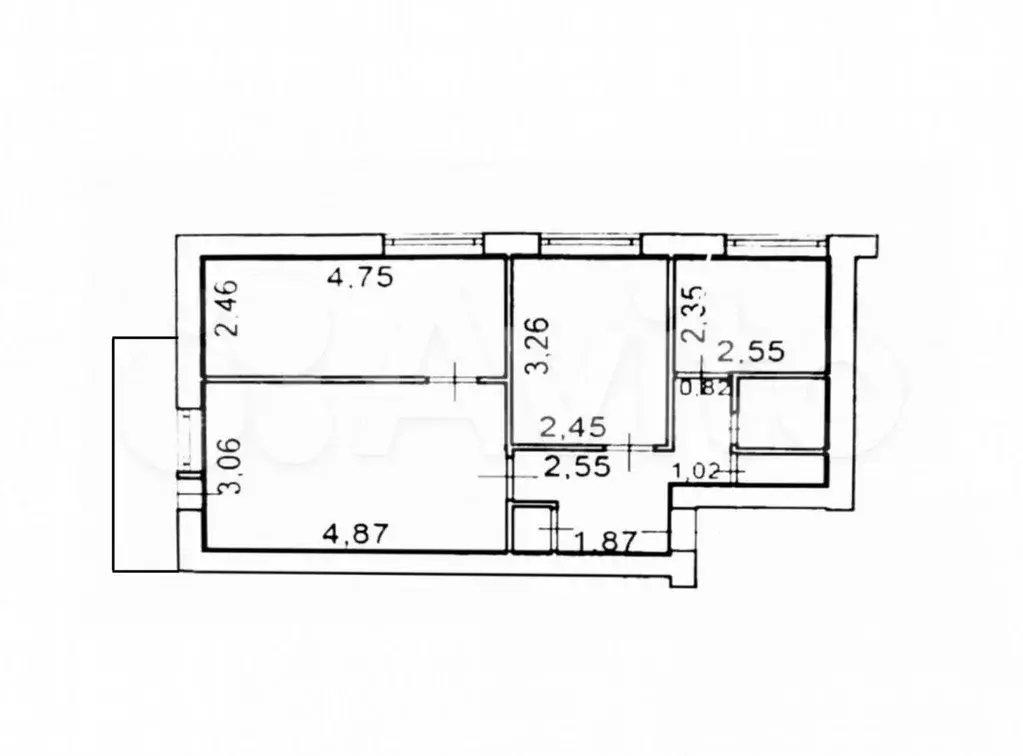 3-к. квартира, 51 м, 5/5 эт. - Фото 0