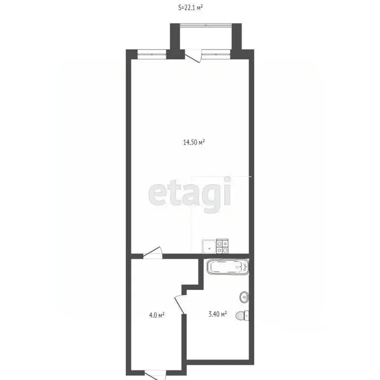 Студия Ярославская область, Ярославль ул. Городской Вал, 15к1 (22.3 м) - Фото 2