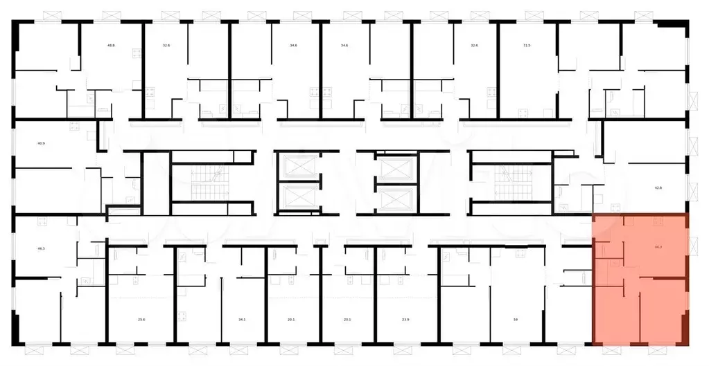 2-к. квартира, 46,3 м, 18/33 эт. - Фото 1