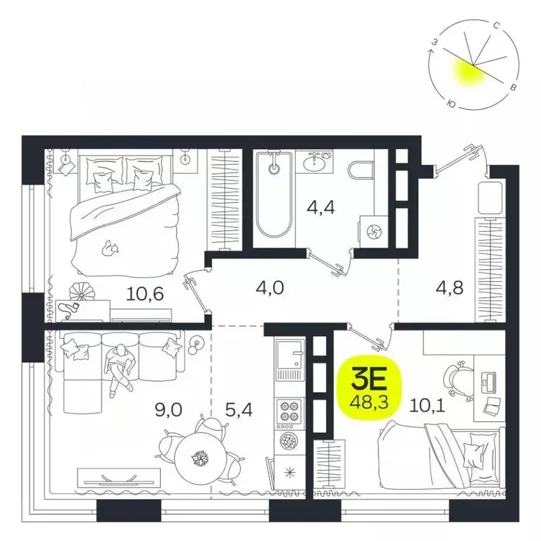 3-к кв. Свердловская область, Екатеринбург Южная Ботаника жилрайон, ... - Фото 1