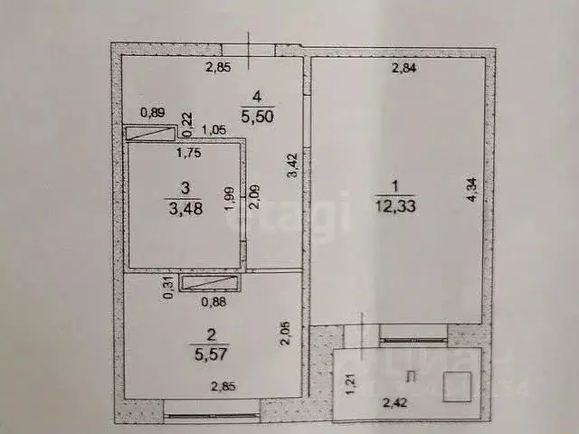 1-к кв. Ульяновская область, Ульяновск ул. Александра Невского, 2Бк5 ... - Фото 2