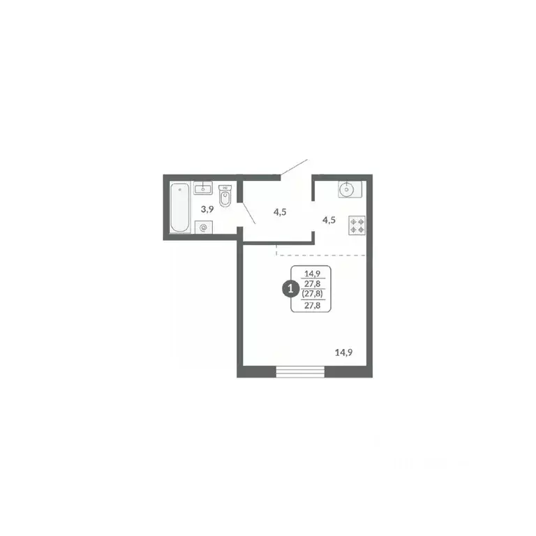 1-к кв. Кировская область, Киров ул. Потребкооперации, 34 (27.8 м) - Фото 1