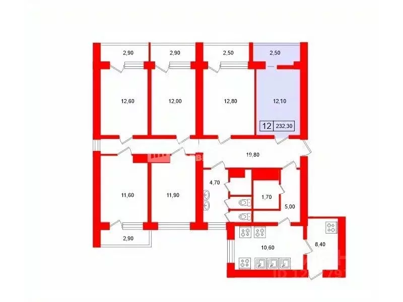 Комната Санкт-Петербург Ленская ул., 17К1 (12.1 м) - Фото 2