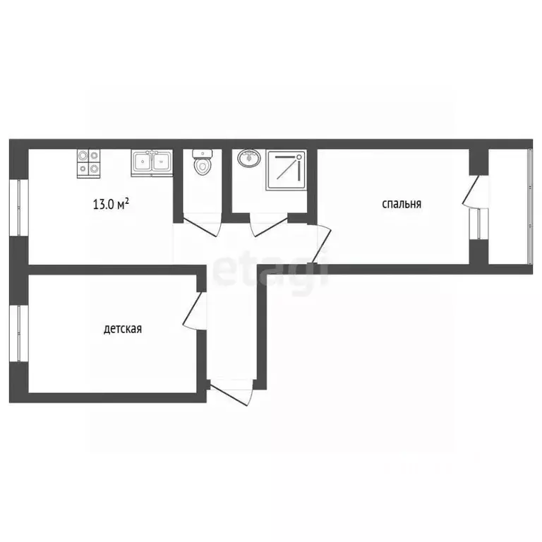 2-к кв. Тюменская область, Тюмень Ставропольская ул., 97к2 (54.9 м) - Фото 2