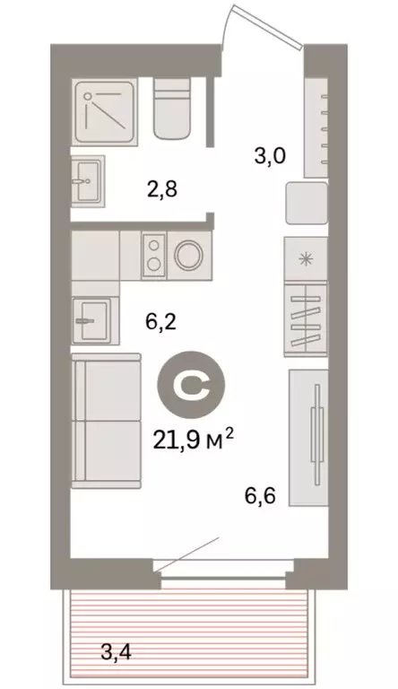 Квартира-студия: Екатеринбург, жилой район Сортировочный, микрорайон ... - Фото 2