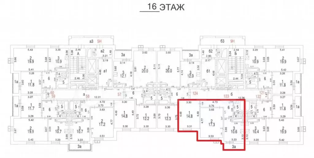 Аукцион: 2-к. квартира, 54,9 м, 16/17 эт. - Фото 0