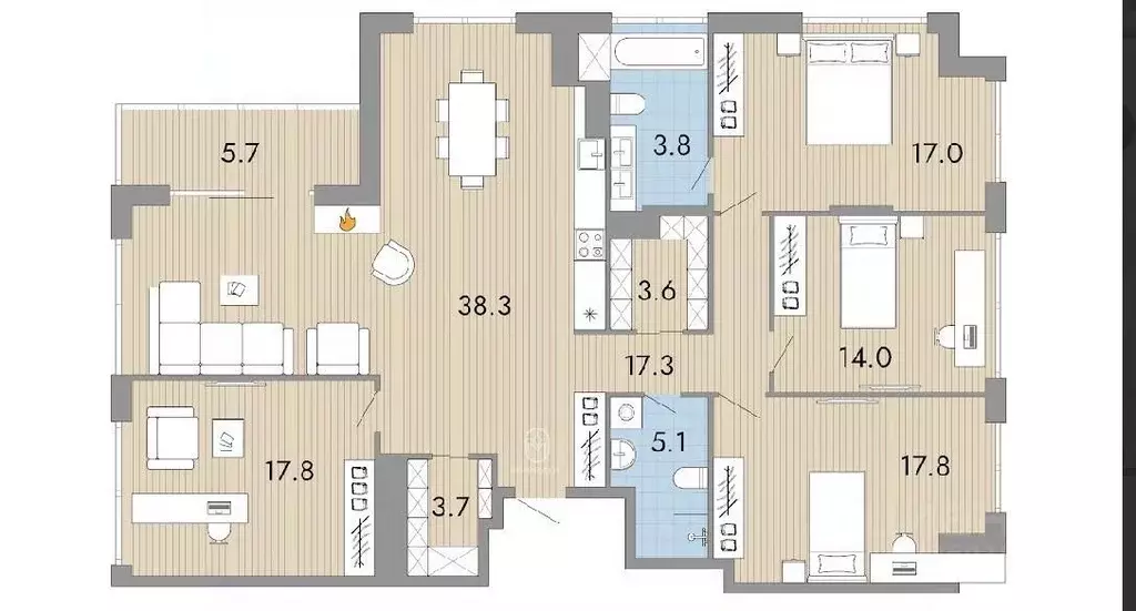 5-к кв. Москва ул. Нижние Мневники, 7 (144.0 м) - Фото 2