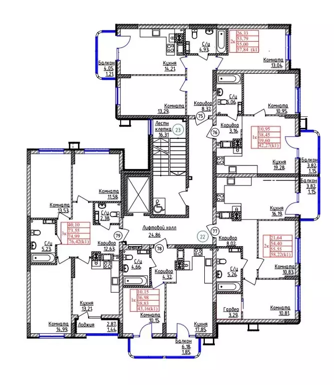 3-комнатная квартира: Калининград, Центральный район (74.99 м) - Фото 1
