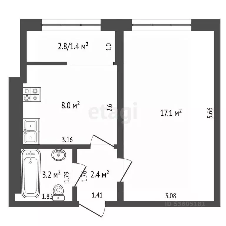 1-к кв. Ростовская область, Батайск ул. Олимпийское кольцо, 36к10 ... - Фото 2