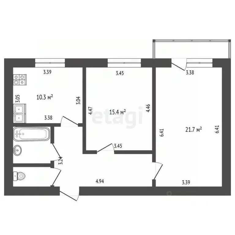 2-к кв. Белгородская область, Белгород ул. Щорса, 39а (64.0 м) - Фото 1
