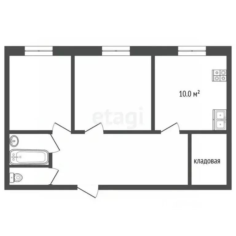 2-к кв. Ростовская область, Шахты Майская ул., 33б (52.0 м) - Фото 1