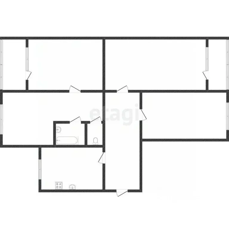 4-к кв. Белгородская область, Белгород Октябрьская ул., 63 (83.3 м) - Фото 2