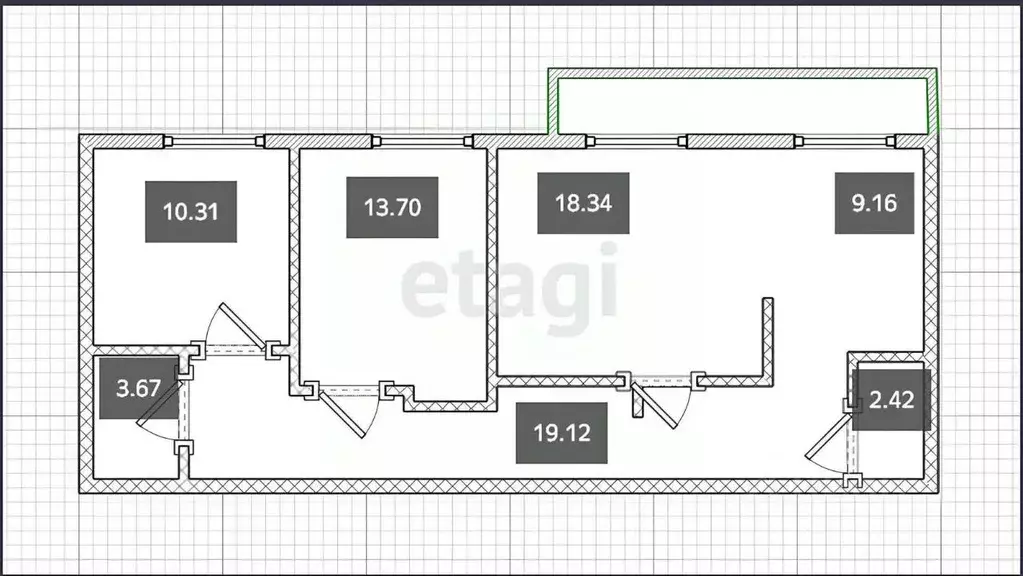 3-к кв. Татарстан, Казань Чистопольская ул., 86/10 (99.6 м) - Фото 2