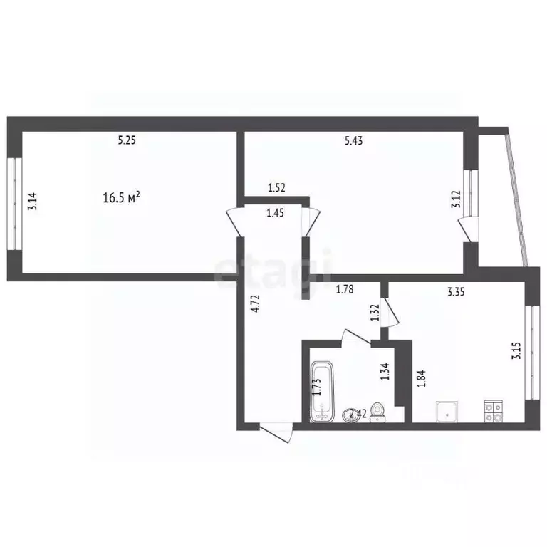 2-к кв. Кемеровская область, Кемеровский район, д. Сухово ул. ... - Фото 2