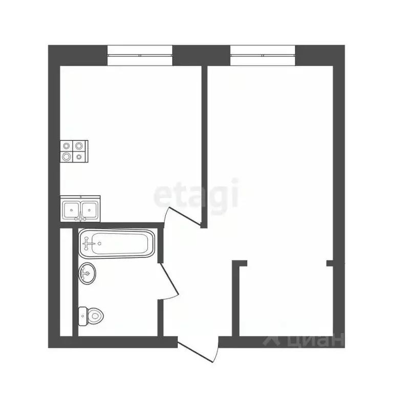 1-к кв. Тюменская область, Тюмень ул. Республики, 204к12 (38.2 м) - Фото 2