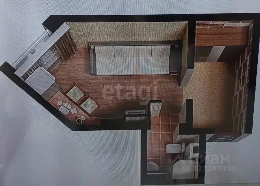 Студия Сахалинская область, Южно-Сахалинск Больничная ул., 43 (22.71 ... - Фото 2