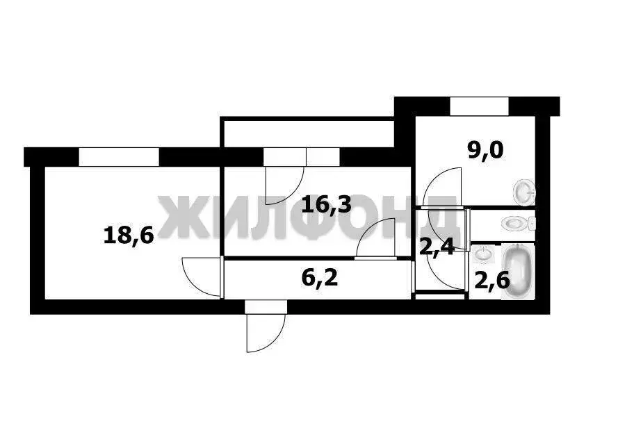 2-комнатная квартира: Барнаул, Смородиновая улица, 20 (52.3 м) - Фото 2