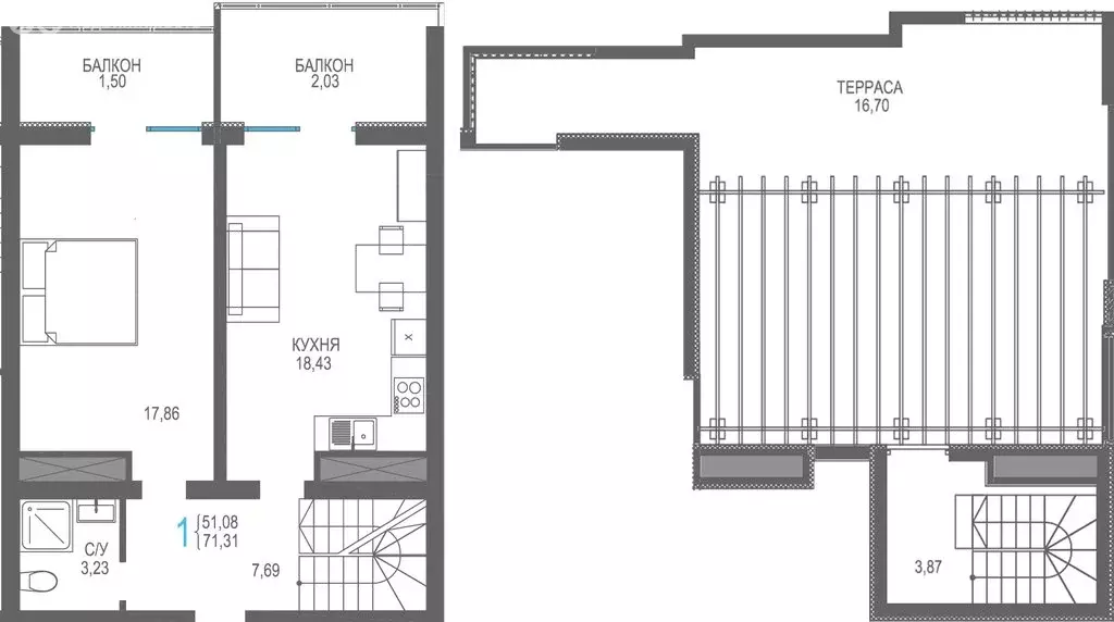 1-комнатная квартира: Семидворье, Пограничный переулок, 7 (71.31 м) - Фото 1