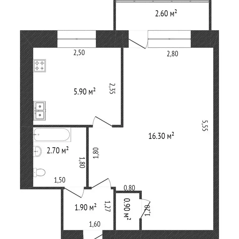 1-комнатная квартира: Ишим, улица Карла Маркса, 82 (30.7 м) - Фото 1