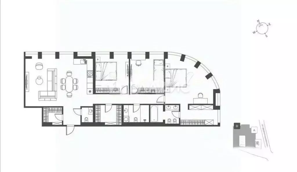 3-комнатная квартира: Москва, Дружинниковская улица, 15 (141.7 м) - Фото 0