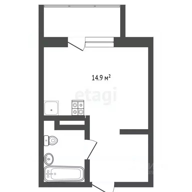 Студия Тюменская область, Тюмень ул. Павла Никольского, 14 (19.0 м) - Фото 1