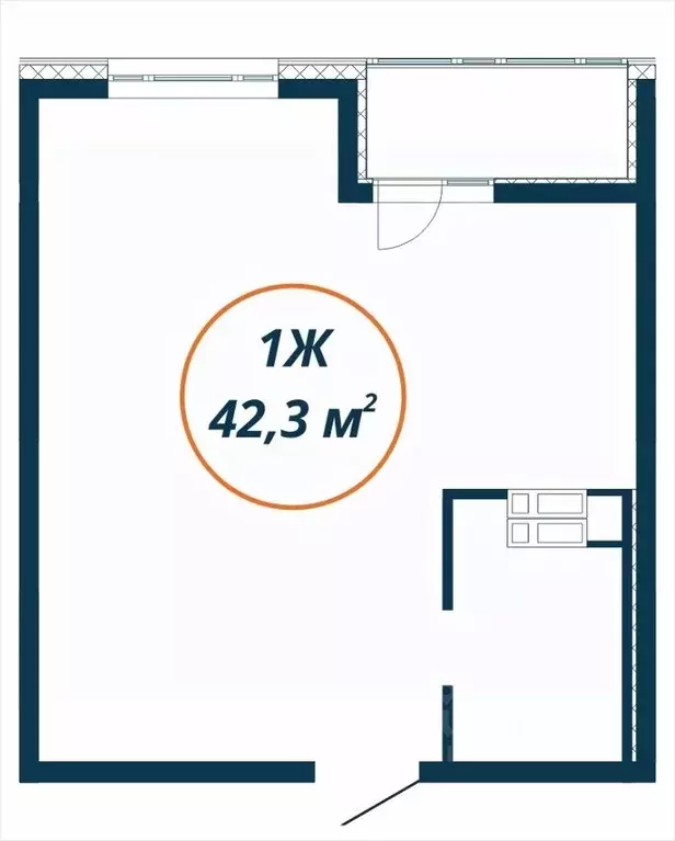 Студия Приморский край, Находка  (42.3 м) - Фото 1