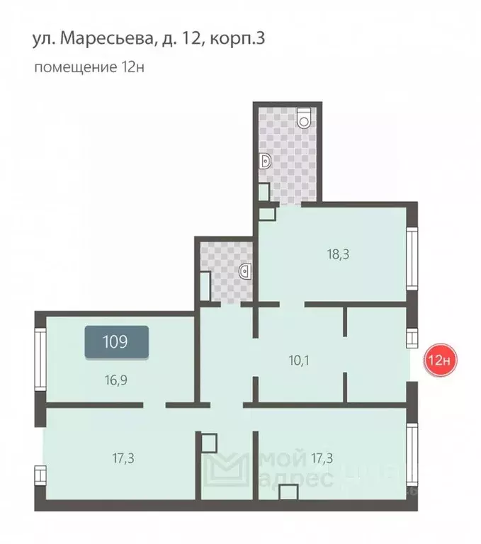 Торговая площадь в Москва ул. Маресьева, 12к3 (109 м) - Фото 1