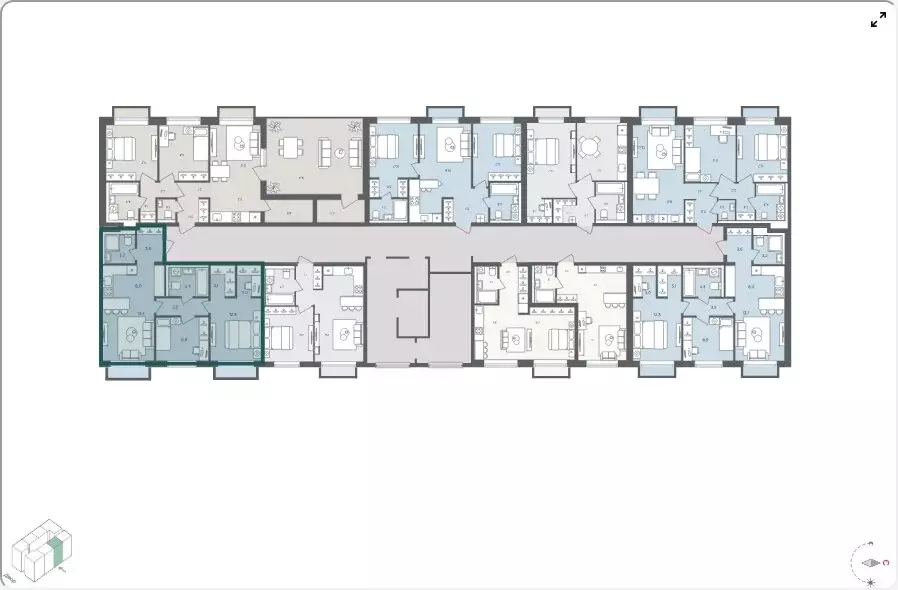 3-комнатная квартира: село Перхушково, микрорайон Равновесие (62.6 м) - Фото 2