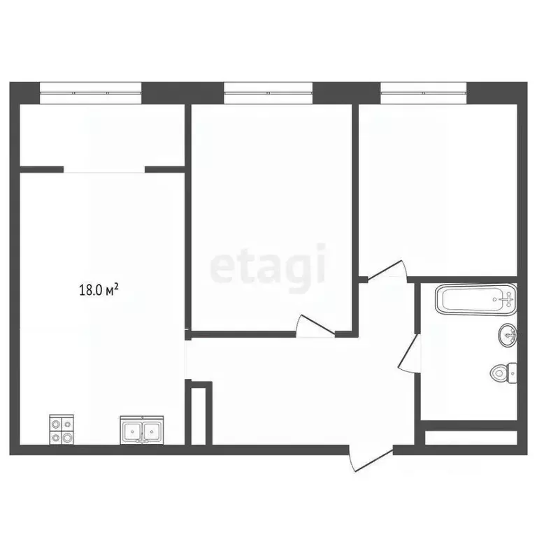 2-к кв. Тюменская область, Тюмень ул. Газовиков, 73к4 (56.6 м) - Фото 1