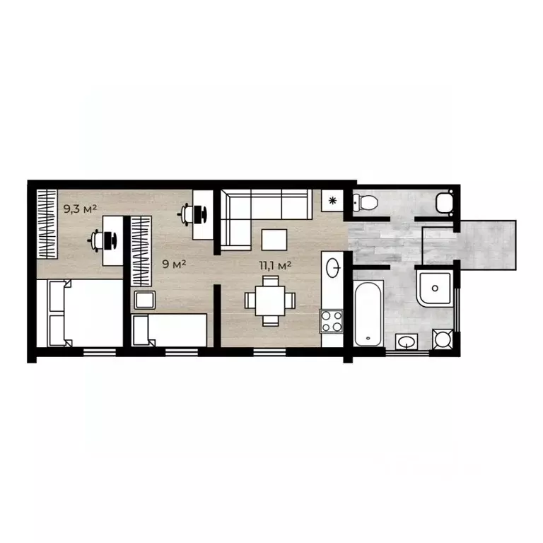 1-к кв. Ярославская область, Ярославский муниципальный округ, д. ... - Фото 2