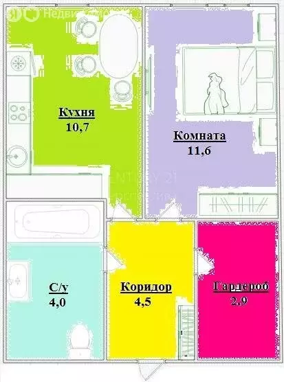 1-комнатная квартира: Люберцы, улица 8 Марта, 12к3 (33.7 м) - Фото 0