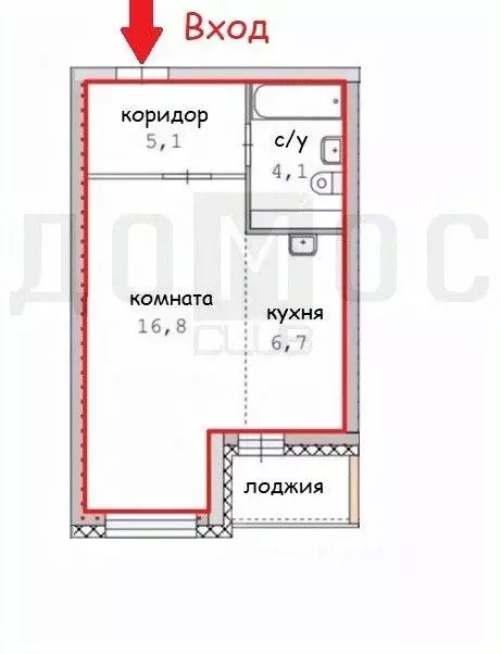 Студия Свердловская область, Екатеринбург ул. Соболева, 19 (32.7 м) - Фото 0