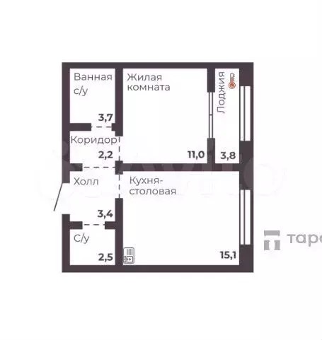1-к. квартира, 41,7 м, 15/17 эт. - Фото 0