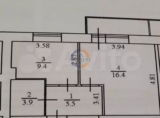 1-к. квартира, 38 м, 2/9 эт. - Фото 0