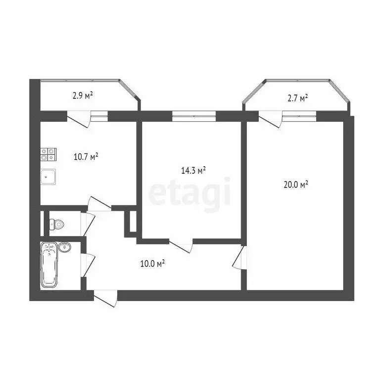 2-комнатная квартира: Санкт-Петербург, Туристская улица, 13к1 (58.7 м) - Фото 1