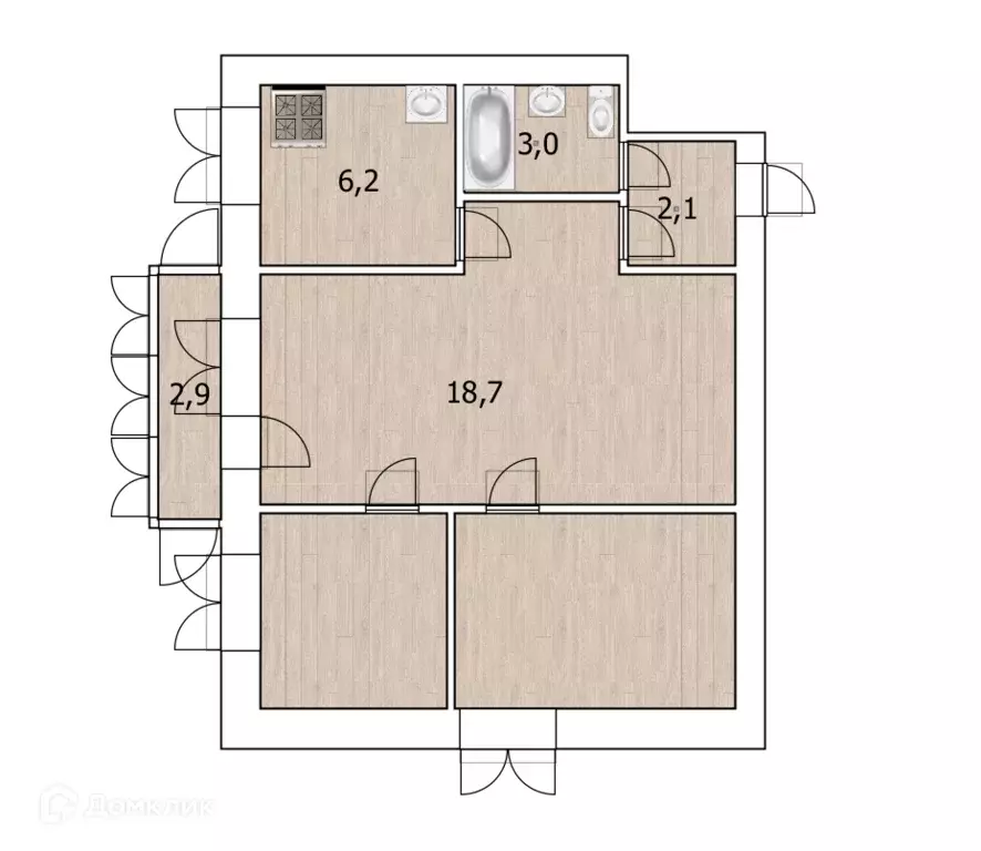 Продаётся 2-к квартира, 44 м - Фото 1