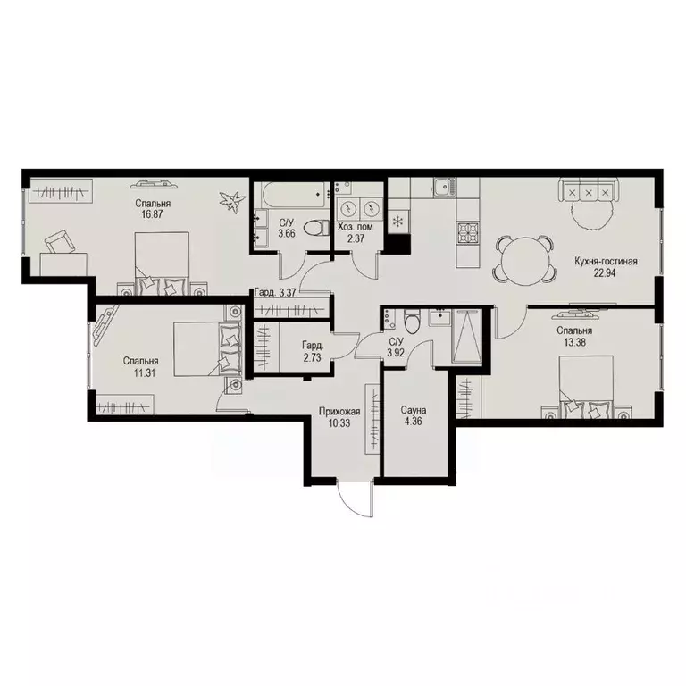 3-к кв. Санкт-Петербург ул. Профессора Попова, 38 (95.24 м) - Фото 0