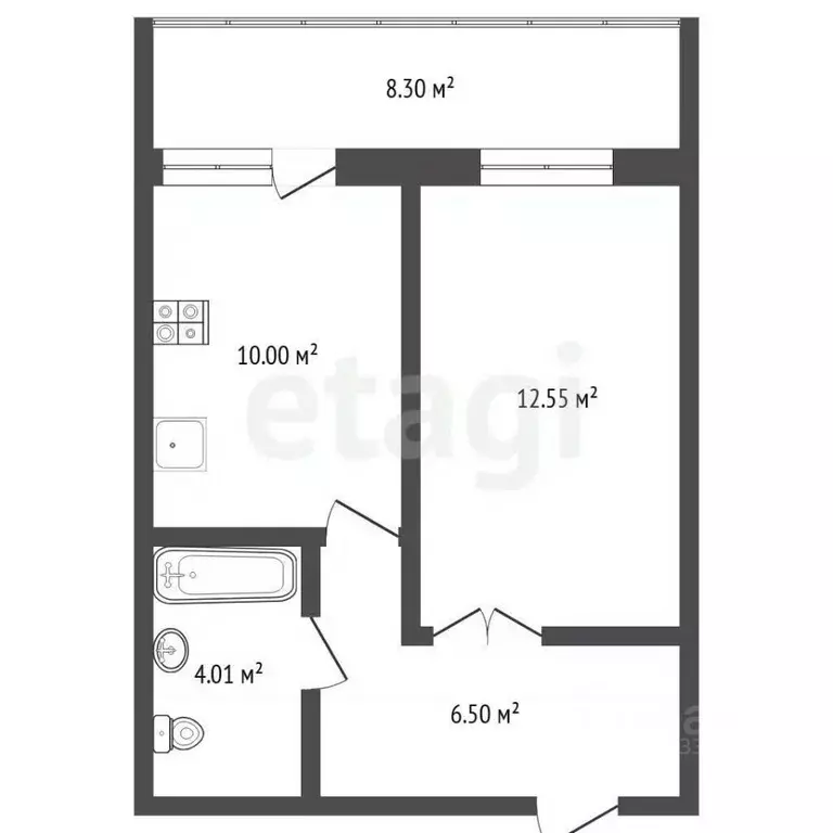 1-к кв. Тюменская область, Тюмень ул. Самарцева, 177 (33.0 м) - Фото 2