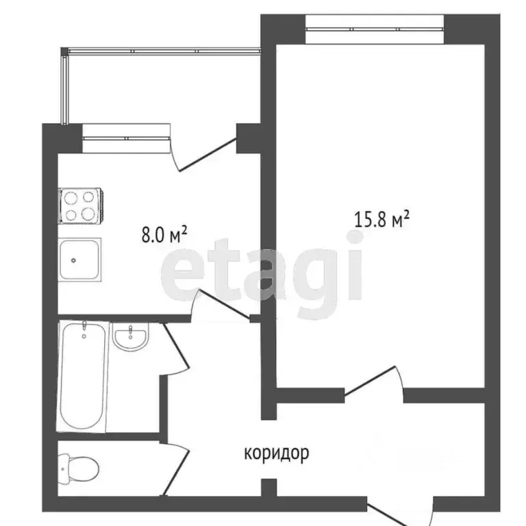 1-к кв. Воронежская область, Воронеж ул. Ключникова, 6 (37.7 м) - Фото 2