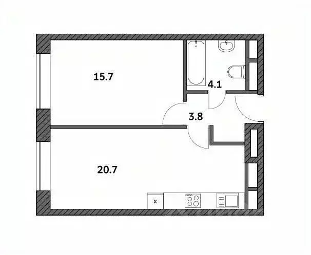 1-к кв. Москва Городские Истории жилой комплекс (44.3 м) - Фото 0