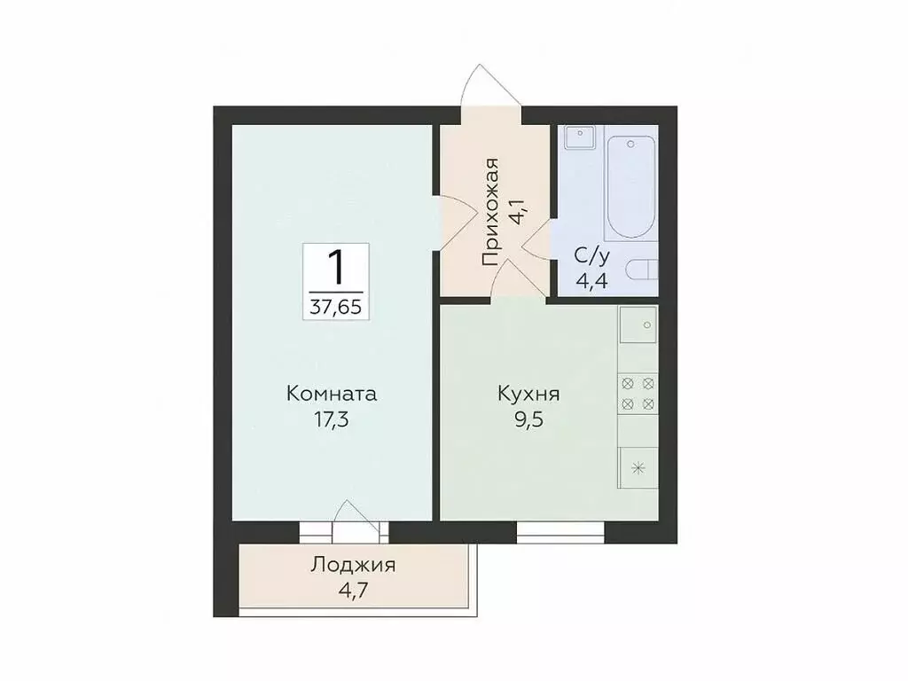 1-комнатная квартира: Самара, улица Победы, 14А (37.65 м) - Фото 0