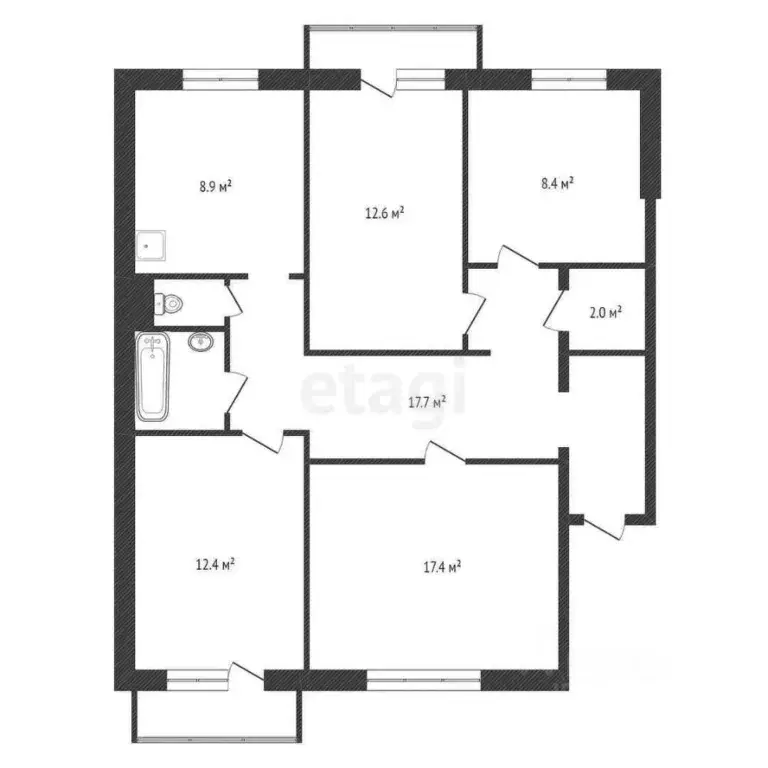 4-к кв. Красноярский край, Красноярск Ветлужанка мкр, ул. Петра ... - Фото 2