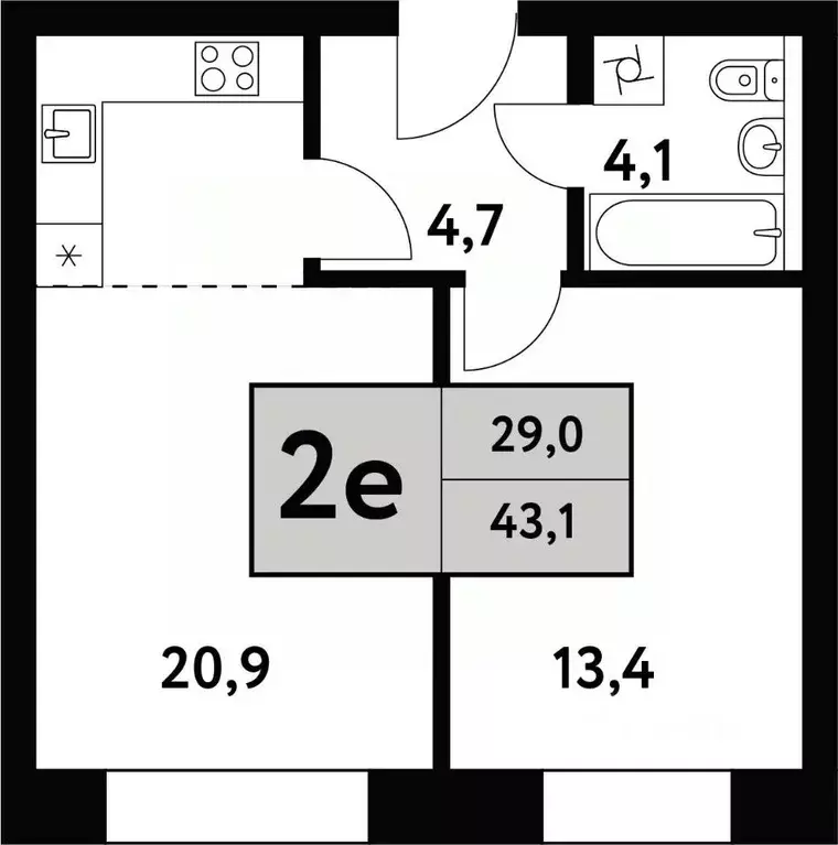 2-к кв. Москва Фестивальная ул., 15к24/1 (43.1 м) - Фото 0