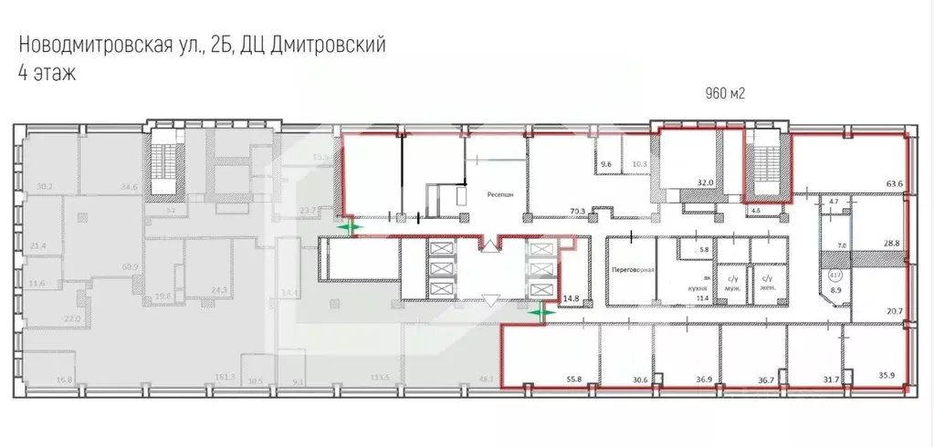 Офис в Москва Новодмитровская ул., 2Б (960 м) - Фото 2
