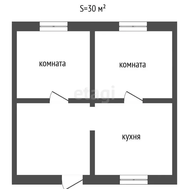 2-комнатная квартира: село Масали, Новый переулок, 8 (30 м) - Фото 1