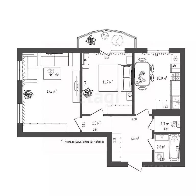 2-к кв. Тюменская область, Тюмень Антипино мкр, ул. Беловежская, 13к2 ... - Фото 1